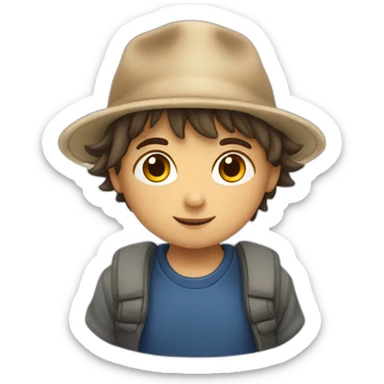 niño con gorro blanco de conejo sticker