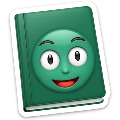 emoji green book without face sticker