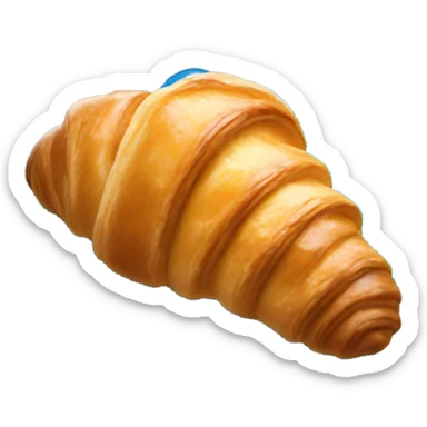 Croissant with blue glaze sticker