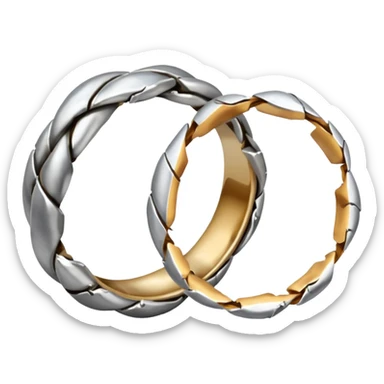 2 smashed wedding ring sticker