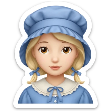Girl wearing bonnet sticker