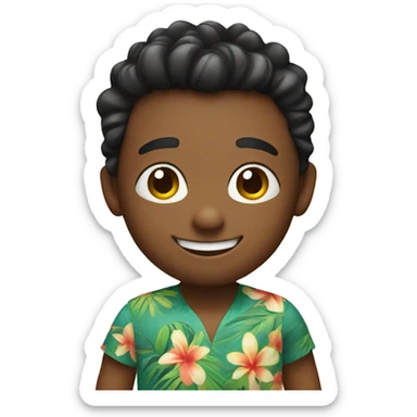 A cute boy smiling in Hawaii sticker