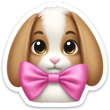 pink bow bunny sticker