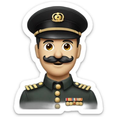Charlie chaplin military short black mustache sticker