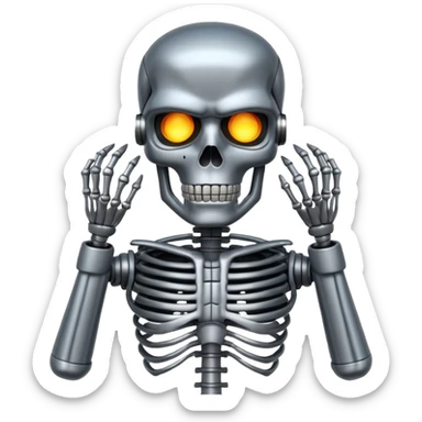 Terminator with metal skeleton sticker