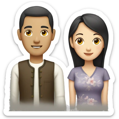 Chinese husband and wife sticker