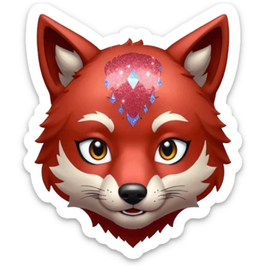 glitter red wolf boy apex predator sticker