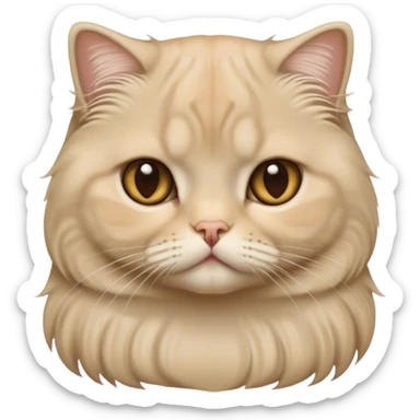 beige scottish fold cat with long hair sticker