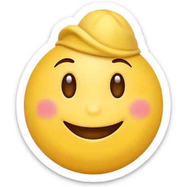 Emoji smiling with two feet next to it sticker