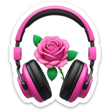 Headphones and flower sticker