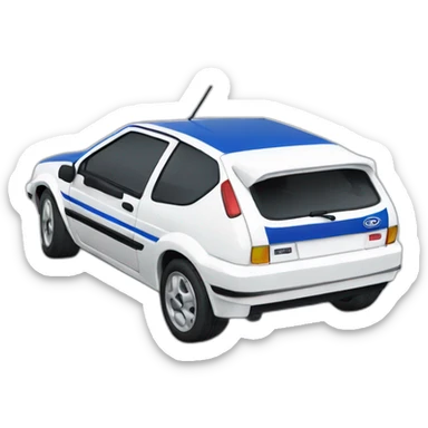 Ford fiesta 1990 White with blue stripe  sticker