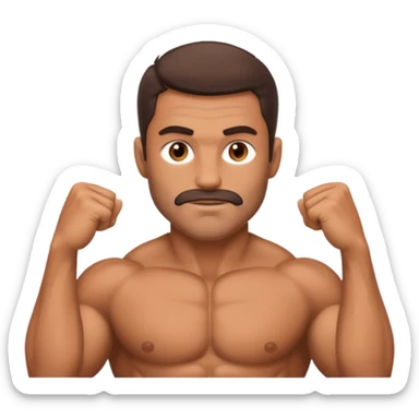Muscular and body hair man sticker