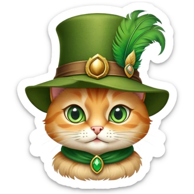 classic Puss in Boots face, confident and charming expression sticker