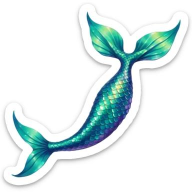 green aqua coloured siren mermaid tail end only sticker
