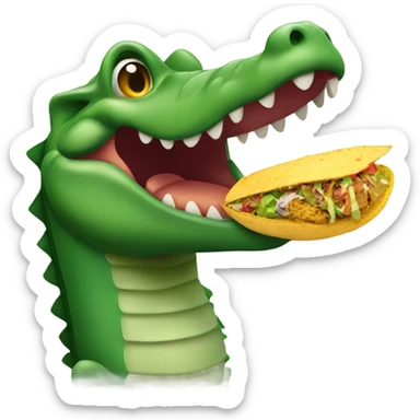 A Mexican alligator with a taco sticker