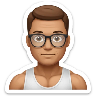 Un mec musclé avec des lunettes de vue  sticker