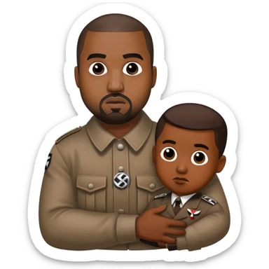 kanye holding nazi sticker