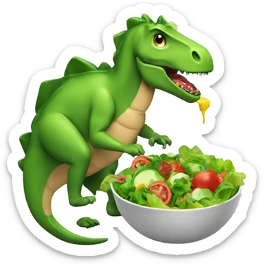 dinasour eating a salad sticker