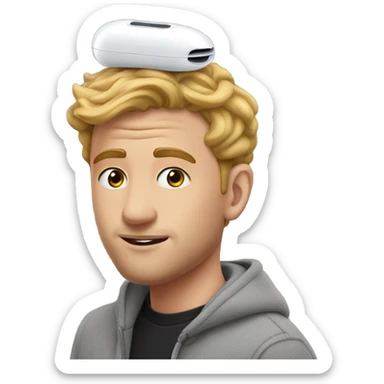 Air Pod Max on my head  sticker