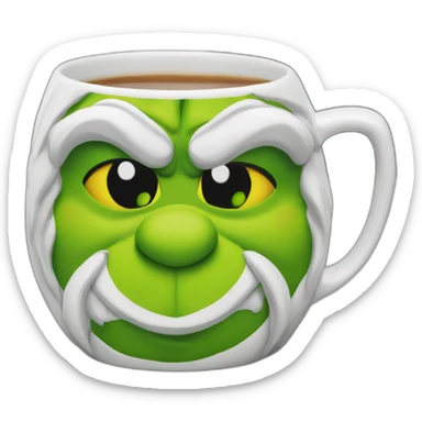 Grinch face shaped mug sticker