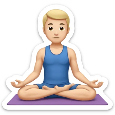 man doing yoga sticker