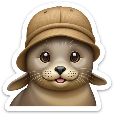 Seal with a hat sticker