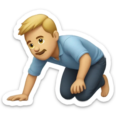 man crawling like a baby sticker