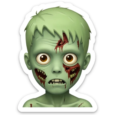 quero um emoji de um menino com pele de zumbi sticker