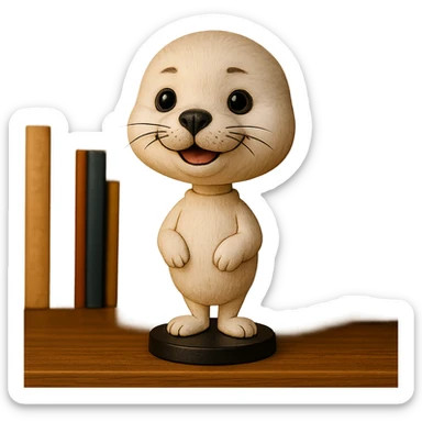 playful bobblehead style animal sticker