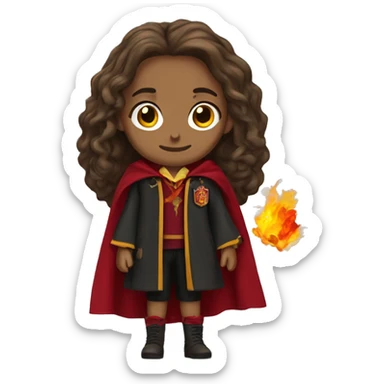 Hermione granger, figure with cape gryffindor sticker