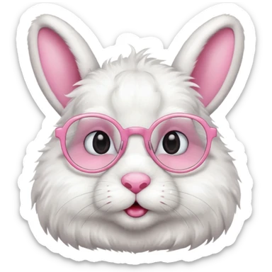 Bunny bust with eyeglasses with body sticker