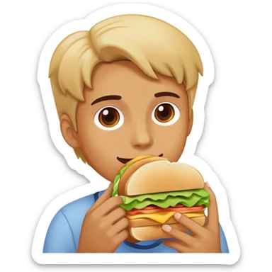 Person eating sandwich sticker