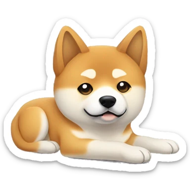 shiba inu, sad, laying down sticker