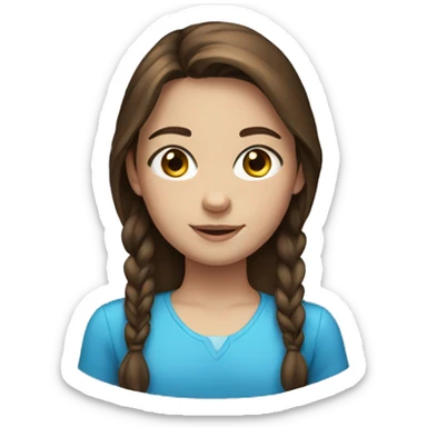 Girl with Brown hair & blue eyes sticker