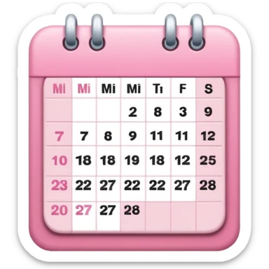 a pink-toned calendar sticker