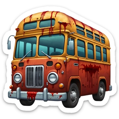 Zombie apocalypse bus..... in the style of your bleeding skull art sticker