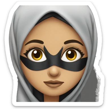 Arab Girl With black hijab With make up and Long lashes  sticker