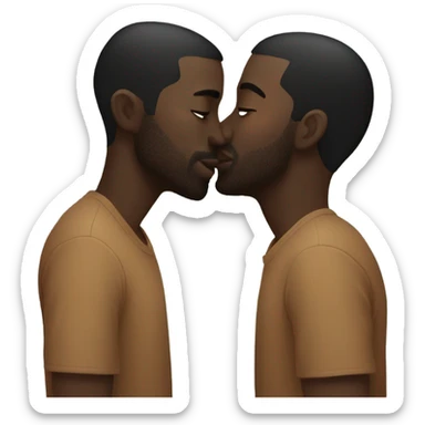 Two black men kissing sticker