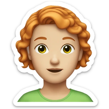 girl with short ginger hair and green eyes sticker