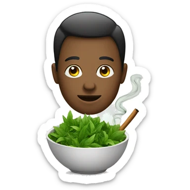 Smoking a bowl of green leaves sticker