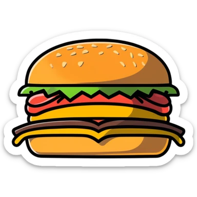 A emoji putting tongue out and a burger ￼ sticker