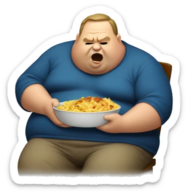 Fat man eating  sticker