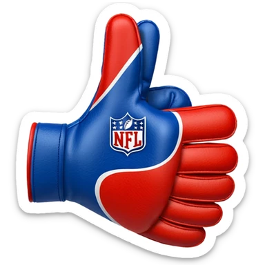  #1 glove nfl thumbs up   in blue (#00A3E0) and red (#F9423A)  sticker