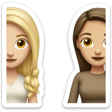 Caucasian Brunette wife and Caucasian blonde wife holding hands sticker