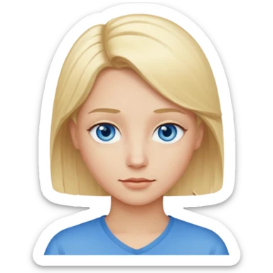 Blonde hair blue eyes emoji  sticker