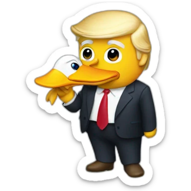 trump hold a duck sticker