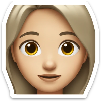 Girl with short brown hair and white skin and black eyes  sticker