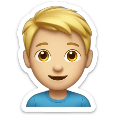 Boy enjoying  sticker