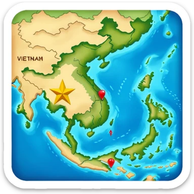 a vietnam map with no other countriesaround it sticker