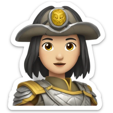 guerreros del caos, coreana, guerrera sticker